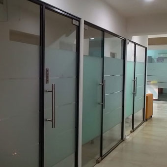 Stylish glass canopy for main entrance